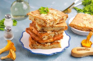 Пирог с лисичками и сыром